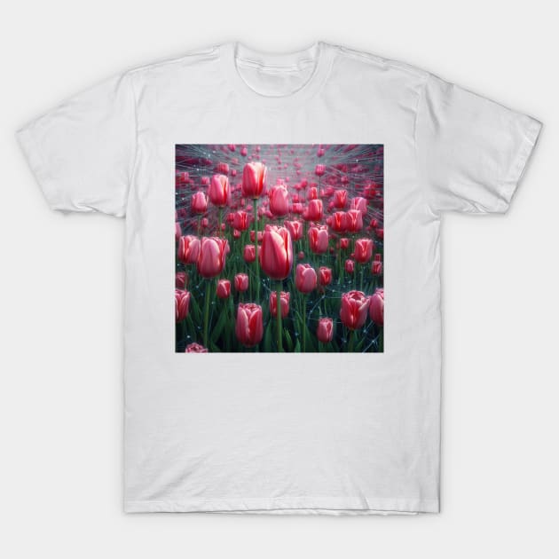 Pink Flower in Wildlife Forest Art Print T-Shirt by JojoArtEvo